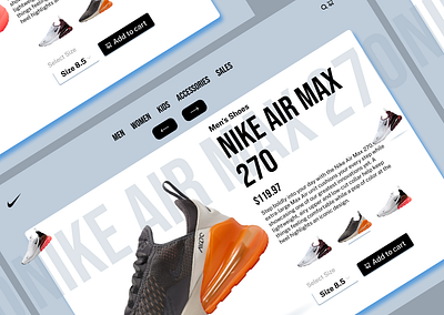 Nike item description app branding design figma ui uiux ux