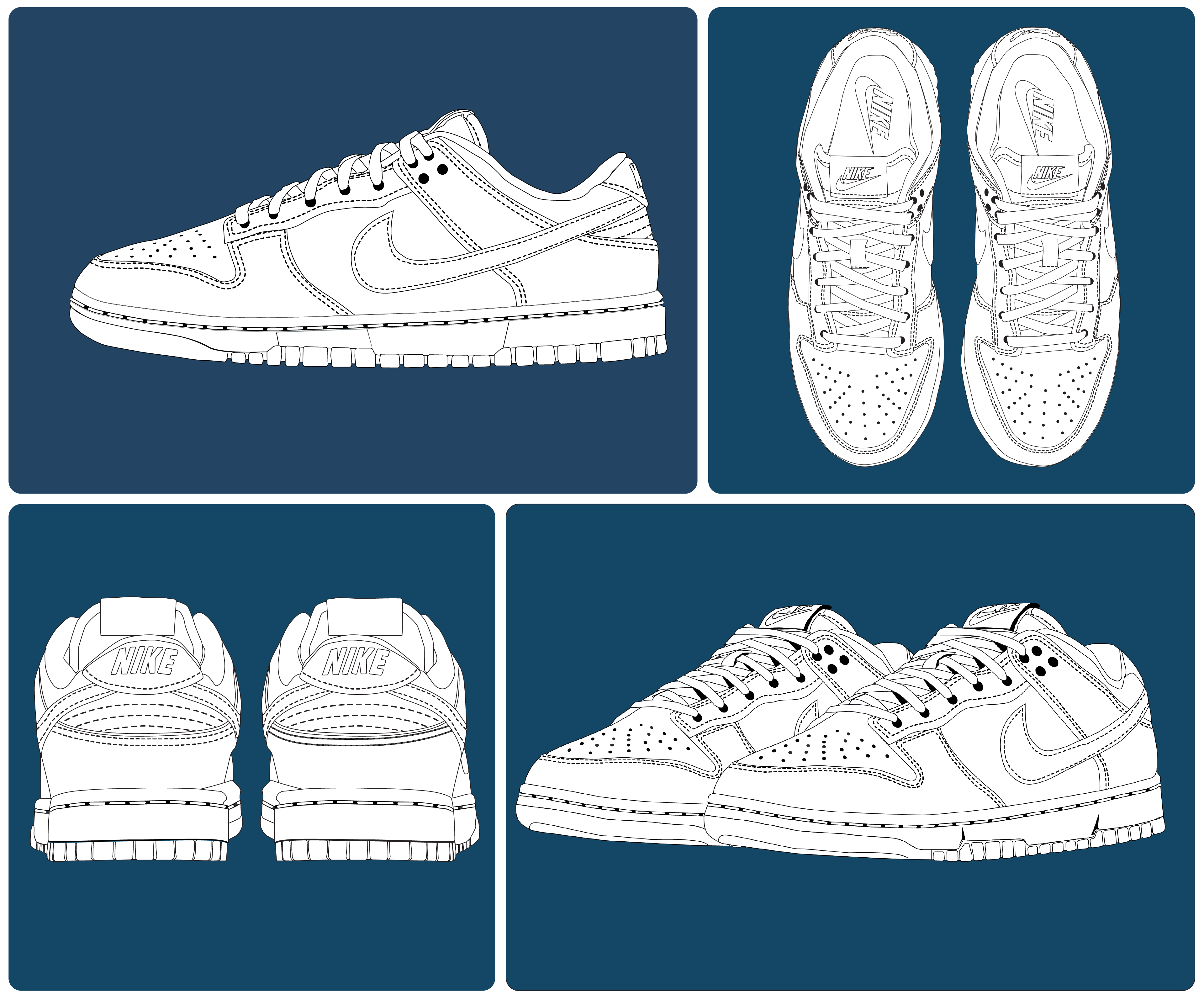 NIKE Dunk Low - Line Illustration series adobe illustrator design illustration line nike sneaker vector