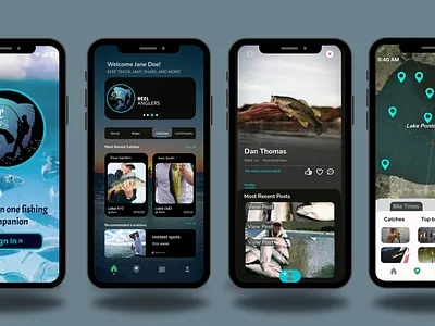 UXUI App Design- Reel Anglers app branding design graphic design illustration logo typography ui ux