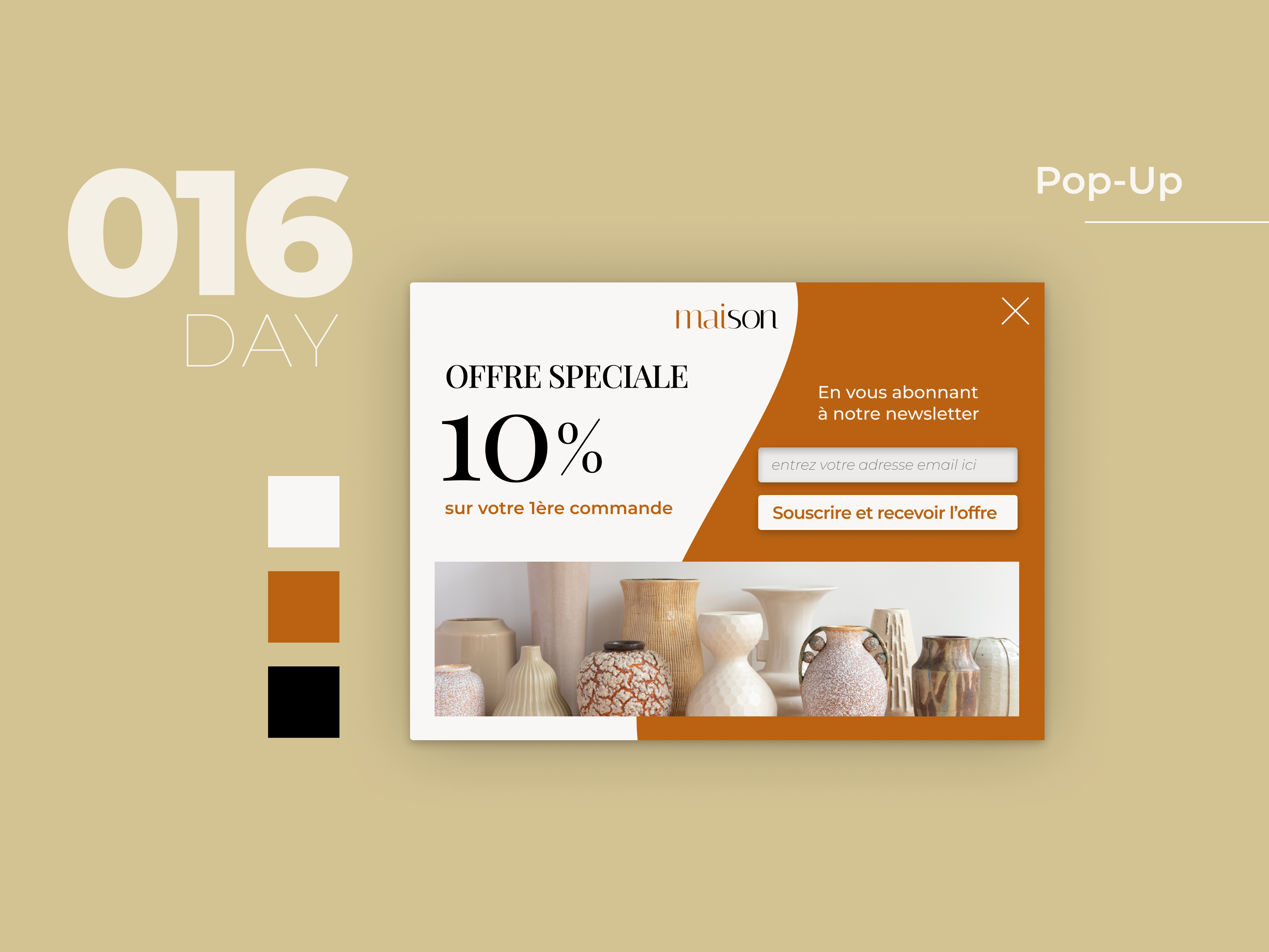 #DailyUI Challenge #016 - Pop-Up Overlay dailyui dailyui 016 discount e commerce e shop homedecor shop newsletter pop up pop up message suscribe