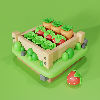 3D vegetable farm illustration made in blender 3d 3dmodel animation blender design graphic design illustration