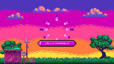 Hello Dribbble! animation ball design dribbble first shot hello dribbble icon logo motion pink purple sky