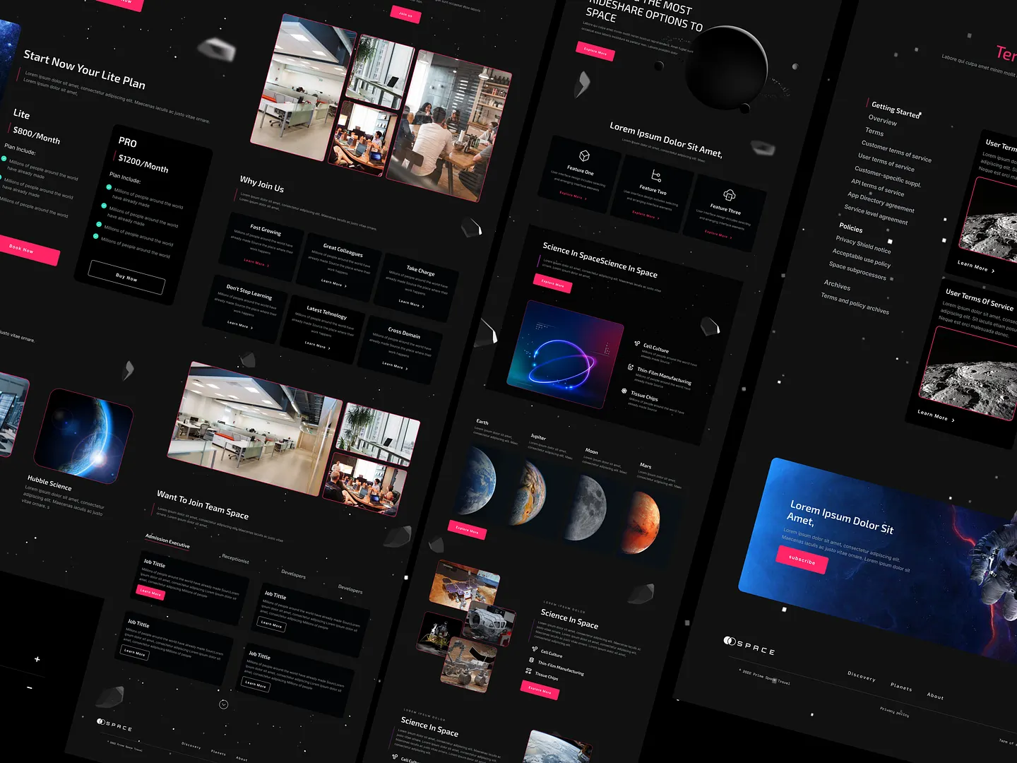 Innovative Resource Website Design: Space UI Kit for Figma