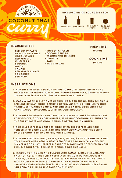 Zesty - recipe card design brand design branding colorful food design graphic design packaging packaging design print print design recipe design vector