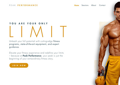 Peak Performane - Gym Website design fitness gym ui web design