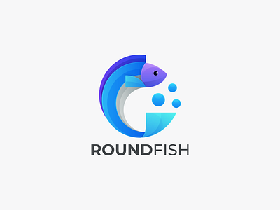 ROUND FISH branding circle fish coloring design fish coloring fish logo graphic design icon logo round fish