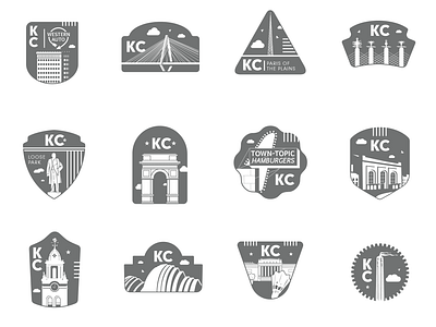 Kansas City Icons adobe illustrator branding country club plaza design graphic design icons kansas city kc plaza logo town topic