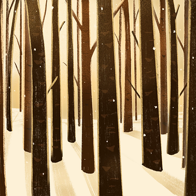 Snowy forest animation animation digital art drawing graphic design illustration procreate sketching video