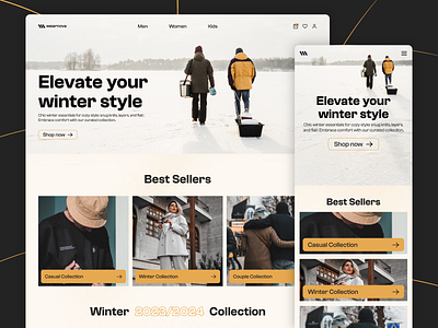 Clothes Landing Page - UI/UX brown clothes clothing design e commerce figma graphic design ui ui ux user experience user interface ux web design winter