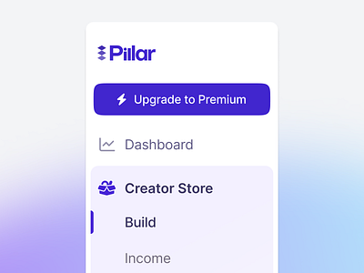 Pillar: Sidebar agency branding caviar component design graphic design logo navigation sidebar ui ux vector web web design website