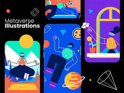 Metaverse | Product Illustration Set adobe aftereffects animation branding design flat graphic design icon illustration logo metaverse minimal motion graphics product design ui