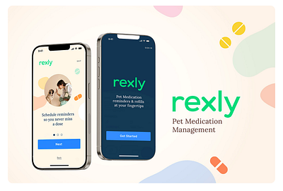 Rexly: Pet Medication Management app design mobile design product design ui design ux design