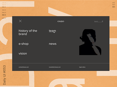 Daily UI 053 - Website Navigation branding burger challenge contact daily dailyui dark design fashion menu minimalism navigation search site ui ux web website