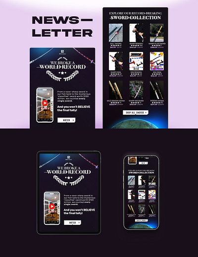 Newsletter for Mini Katana | We Broke a World Record! campaign ecommerce email graphic design marketing newsletter