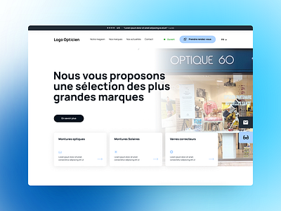Groupe ALL, Website Hero Section blue clear design homepage manrope optical ui ui design ux ux design web web design webdesign website white