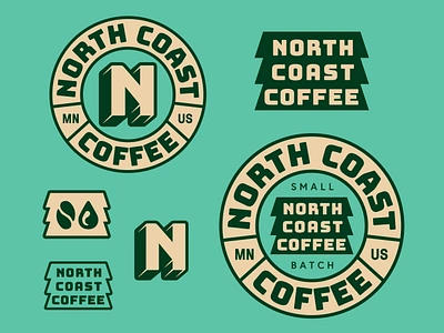 North Coast Coffee - Identity badge branding coffee lockup logo n north seal