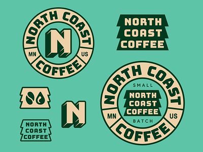 North Coast Coffee - Identity badge branding coffee lockup logo n north seal
