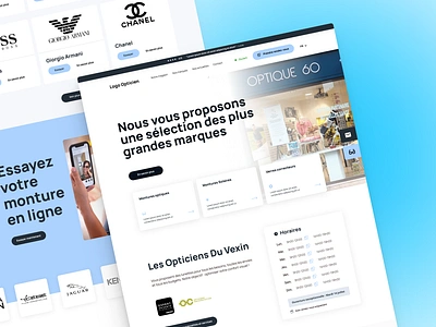 Groupe ALL, Website UX/UI Design blue clear design homepage light manrope optical optician ui ui design ux ux design web web design webdesign website white
