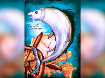 Ad poster digital painting illustration ad poster adobe photoshop advertising art digital painting fish food illustration poster tuna wildlife