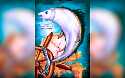 Ad poster digital painting illustration ad poster adobe photoshop advertising art digital painting fish food illustration poster tuna wildlife