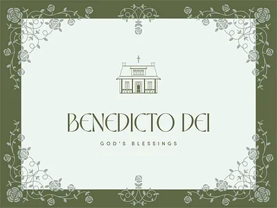 Benedicto Dei Logo Design and Illustration beautiful box brand branding catholic cross design drawing floral gift graphic design home house illustration intricate logo packaging pattern religious type