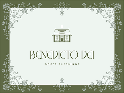 Benedicto Dei Logo Design and Illustration beautiful box brand branding catholic cross design drawing floral gift graphic design home house illustration intricate logo packaging pattern religious type