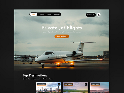 Private Jet Web Design ui