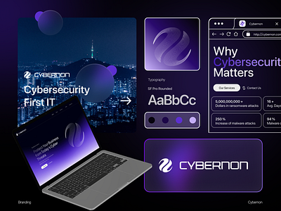 Cybernon ❍ branding cyber logo cybersecurity futuristic it logo logo design modern logo