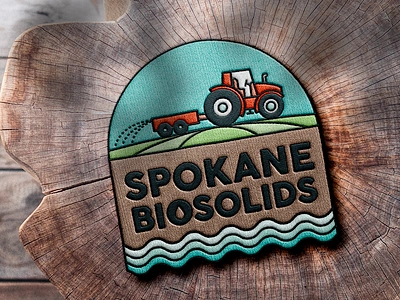 Spokane BioSolids Patch badge badge design brand brand identity branding design eco friendly farm farming graphic design green illustration linework logo logo family patch recycle rural sub brand vector