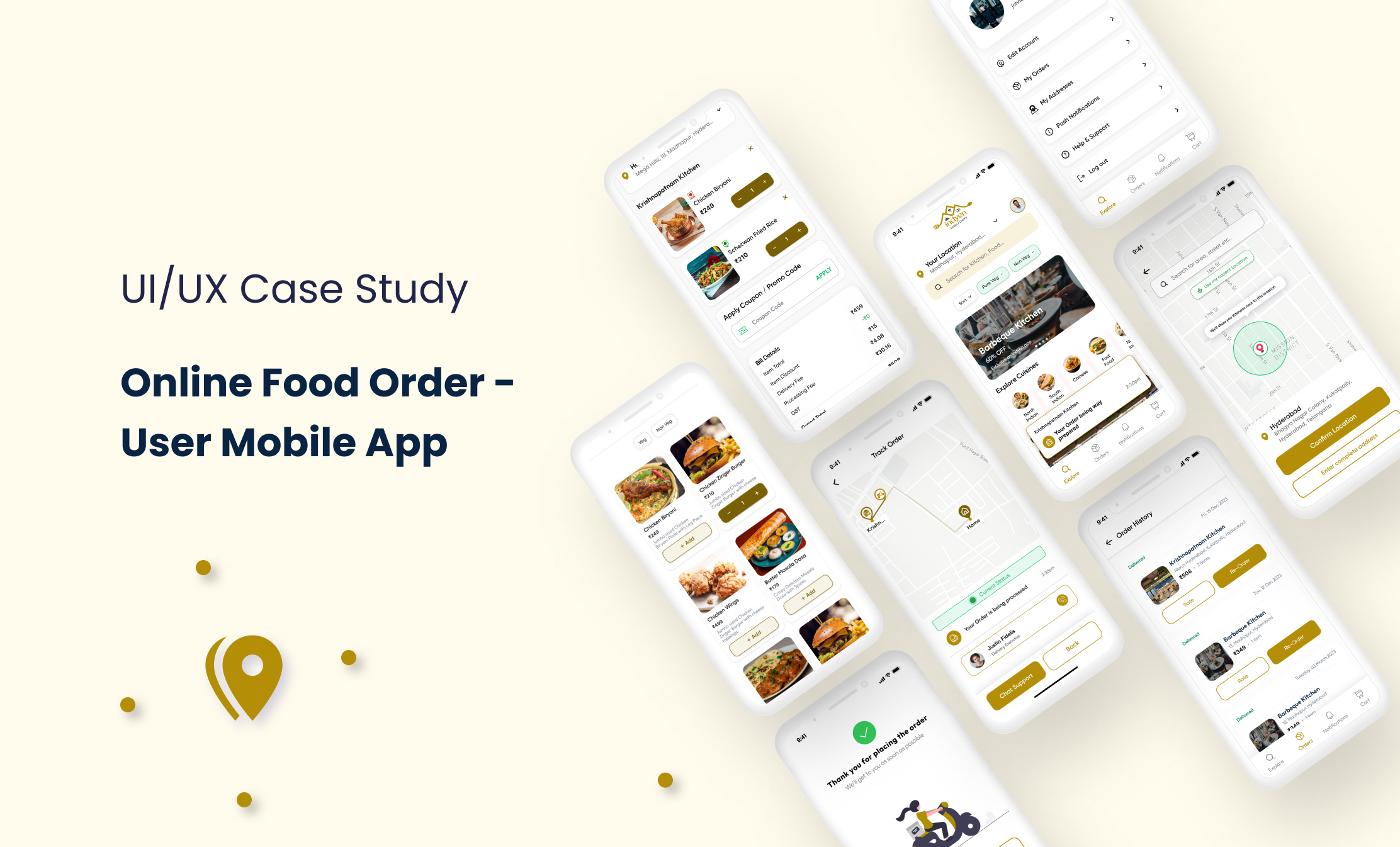 Online Food Order - Delivery User Mobile App app branding clean ui cloudkitchen design designer food app food delivery food delivery app graphic design highquality hyderabad illustration kitchen app online food app order food swiggy ui zomato