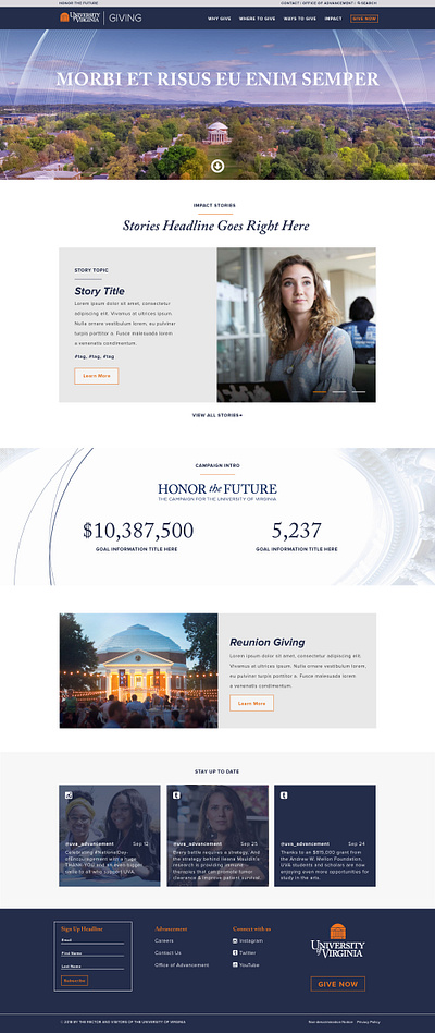 UVA Giving Website graphic design website