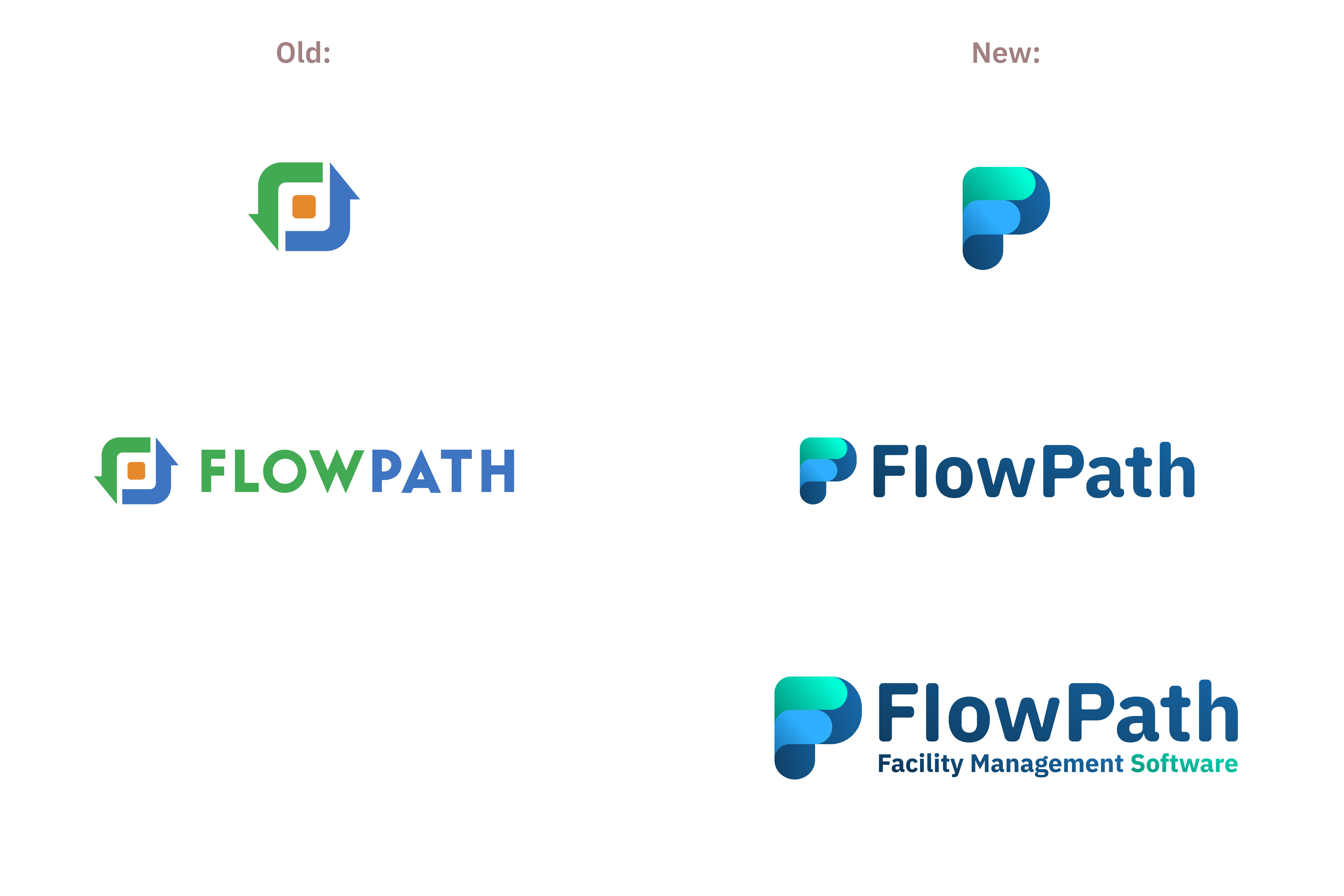 Startup logo redesign blue branding gradient graphic design green logo mark workdmark