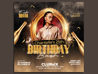 Birthday Flyer Template vip birthday