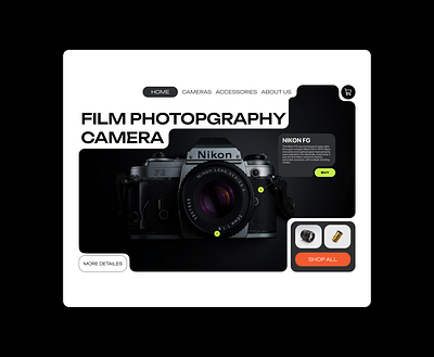 Film Photopgraphy Camera store 35mm film graphic design landing page page ui