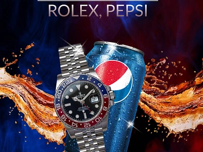 Pepsi and Rolex Collab Poster branding design graphic design typography