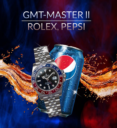 Pepsi and Rolex Collab Poster branding design graphic design typography