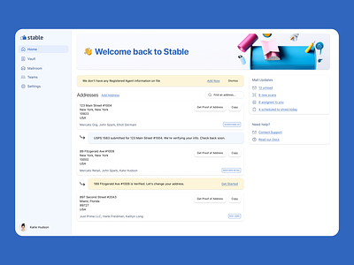Stable address app design mailbox ui