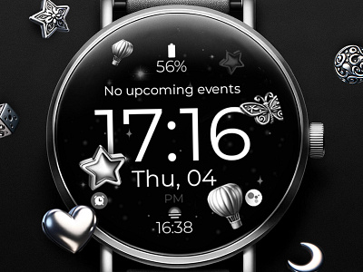 Digital Silver Watch Face big font black design digital easy to read graphic design illustration minimal samsung silver simple smartwatch technology watch watchface