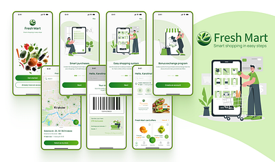 Fresh Mart - Grocery Mobile App grocery app design grocery store mobile app mobile app design store app design ui design ux design