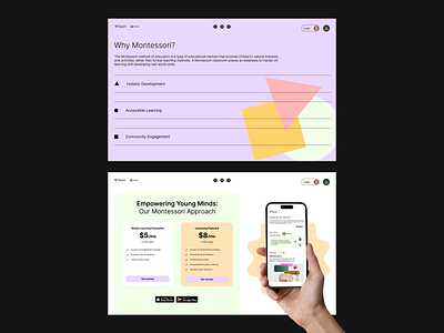 Montessori app - Web concept app art direction branding design ui uxui web web design web site
