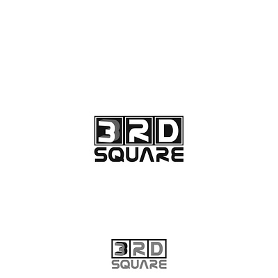 Logo 3d SQUARE, Rectangle, White, Black, Modern, Dynamic cuttingedge