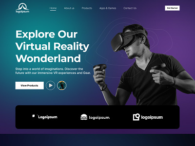 VR Web Design - Web Layout landing page ui ux web design