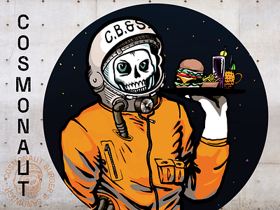 Illustration / branding, Cosmonaut Burger & Sandwich brand brand identity branding burger california hollywood illustration illustrator indesign logo logo design photoshop procreate restaurant sandwich typography