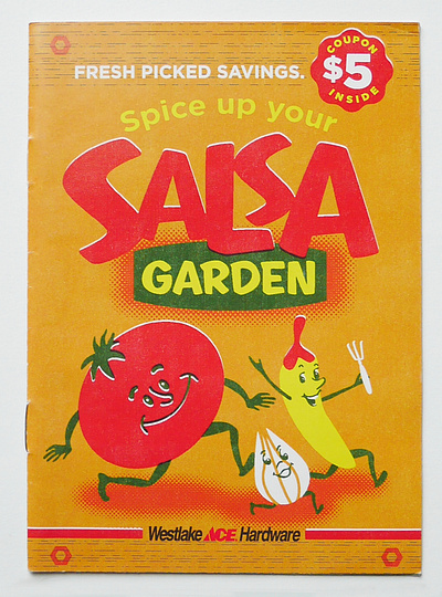 Spice Up Your Salsa Garden adobe illustrator branding cartoon character design garden tips garden vegetables graphic design illustration retro art tomato westlake ace hardware