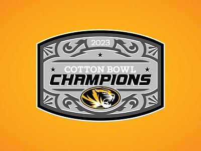 MISSOURI TIGERS 2023 COTTON BOWL CHAMPIONS - Logo Concept branding cfp champions college football cotton bowl matt harvey missouri mizzou tigers