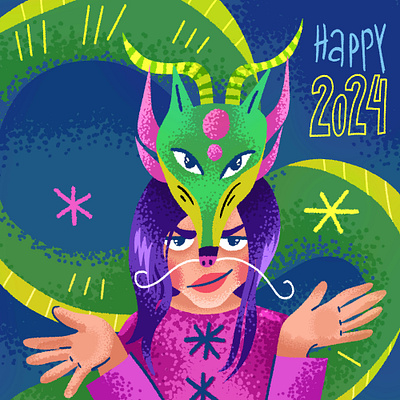 Year of the dragon 2024 dtiys graphic design happynewyear illustration illustrator year of the dragon yearofthedragon