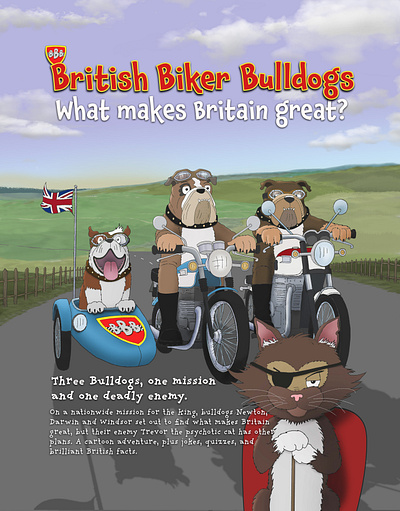 Biker Bulldogs comic book 120 pages, completed, with publisher. animals books bulldogs comedy comics funny illustration motorbike