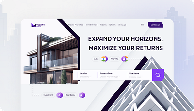 Real estate website design flat minimal realestate ui web