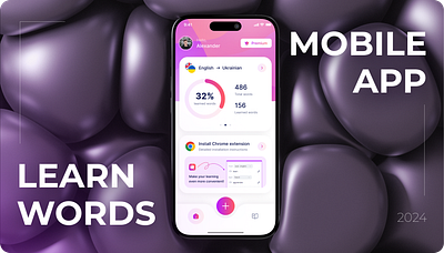 Mobile app [Learn words] app design ios minimal minimalistic mobile ui
