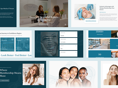 Dream Spa Medical - Web Design aesthetics blue call to action cloud cosmetics dream graphic design hero banner home page med spa medical medical aesthetics medical spa ui user experience ux ux ui web web design website design